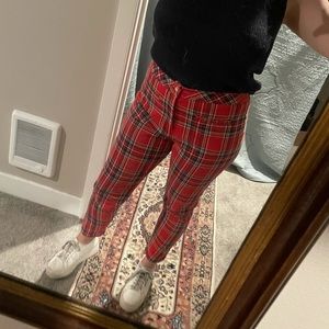 Vintage Red Plaid Pants